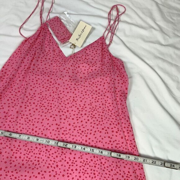 For Love & Lemons Twinkle Slip Mini Dress Pink S Spaghetti Straps Romantic - Picture 9 of 10